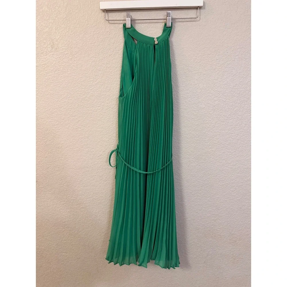 Ted Baker London Green Pleated Midi Dress Size 6 Kentucky‎ Derby Garden - Picture 5 of 11
